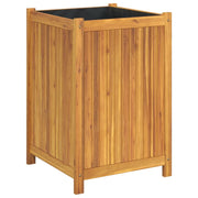 Jardinière Vetonek avec revêtement en bois d'acacia massif 50x50x75 cm