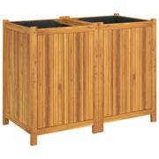 Jardinière Vetonek avec revêtement en bois d'acacia massif 100x50x75 cm