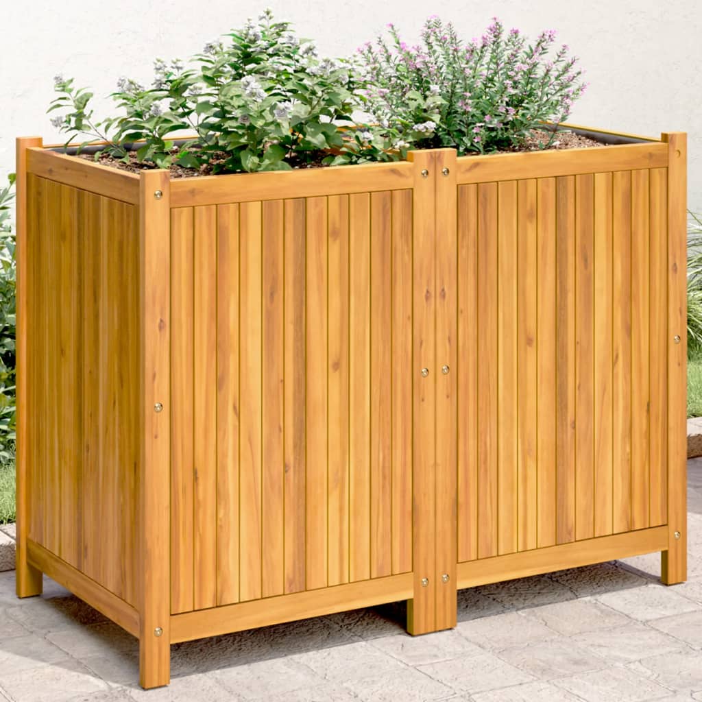 Vetonek Jardinera con forro madera maciza de acacia 100x50x75 cm