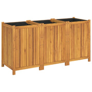 Jardinière Vetonek avec revêtement en bois d'acacia massif 150x50x75 cm