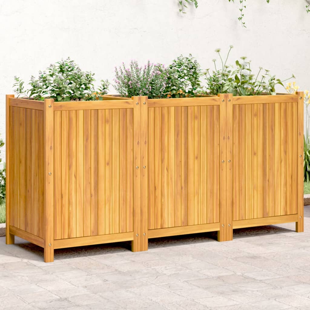 Jardinière avec revêtement en bois d'acacia massif 150x50x75 cm v7444 Vetonek