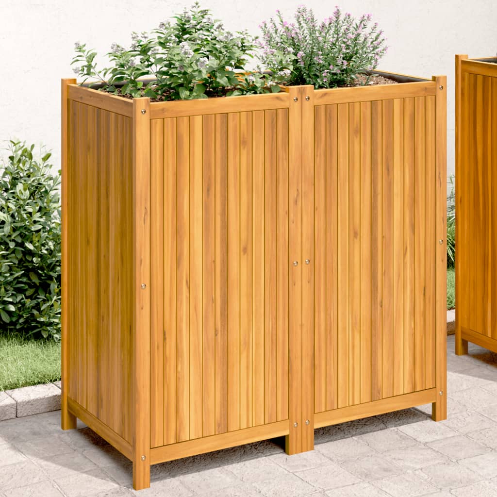 Vetonek Jardinera con forro madera maciza de acacia 100x50x100 cm