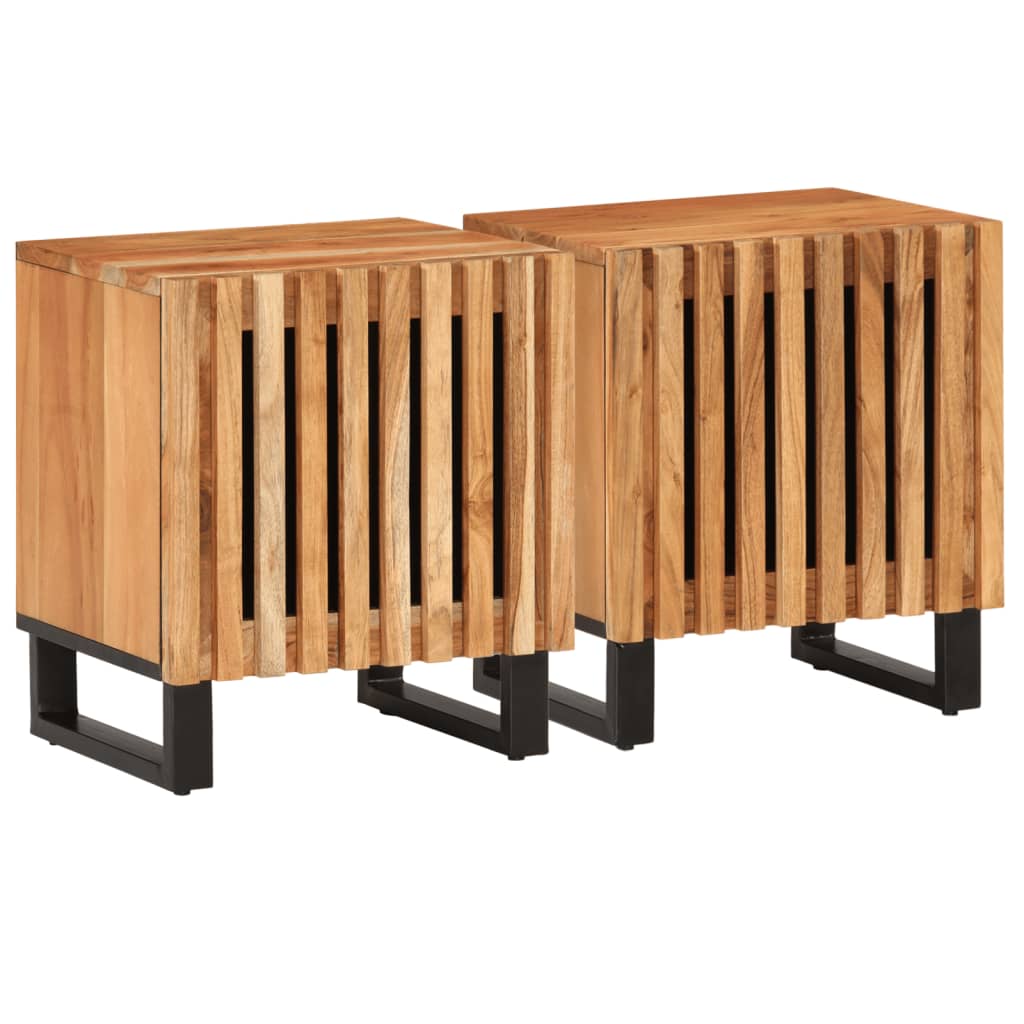 Vetonek Mesitas de noche 2 uds madera maciza de acacia 40x34x46 cm