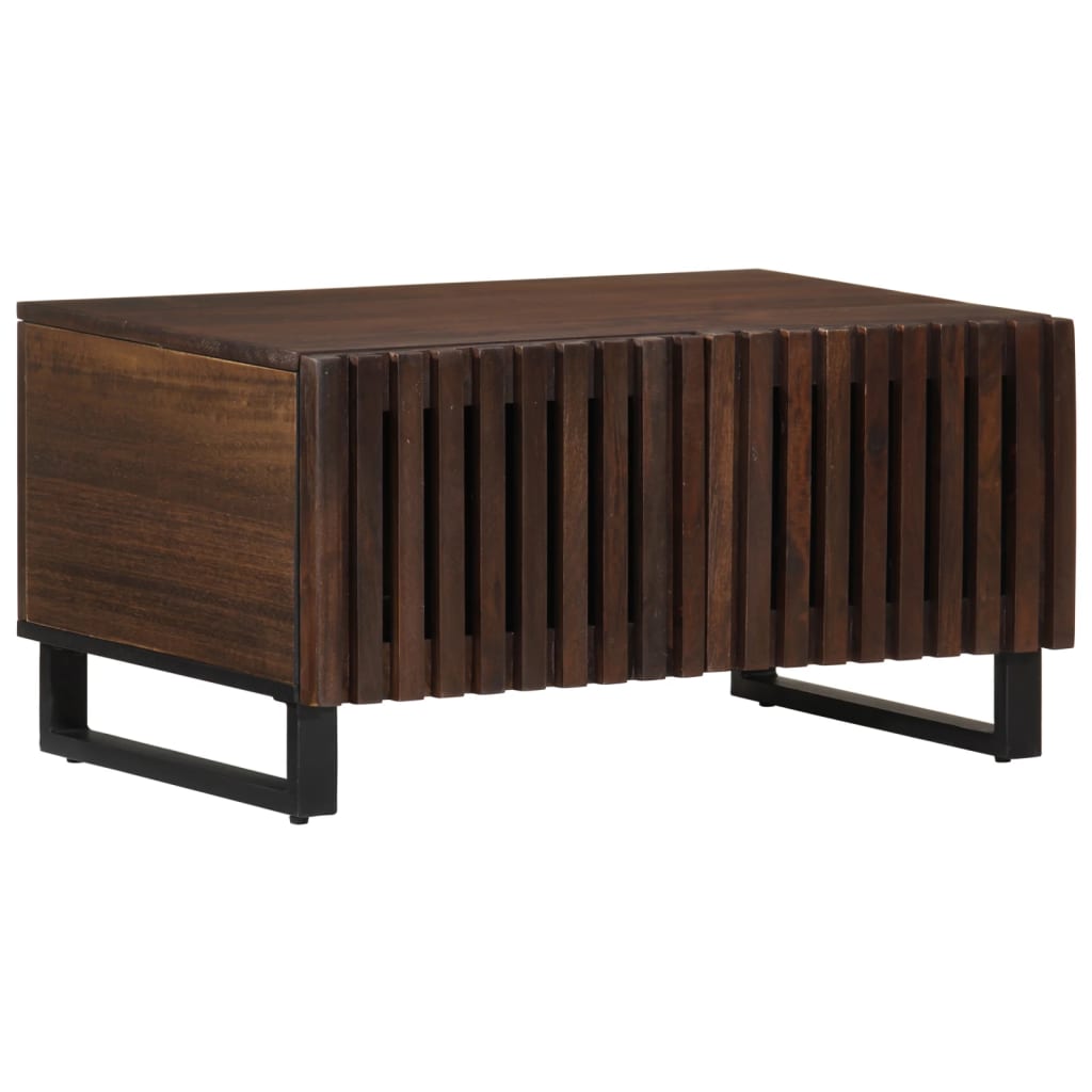 Vetonek Mesa de centro madera maciza mango marrón 80x51x40 cm