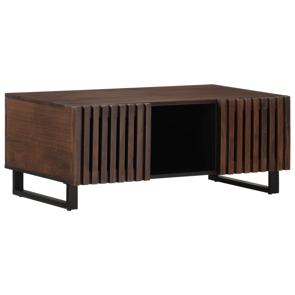 Vetonek Mesa de centro de madera maciza mango marrón 100x55x40 cm