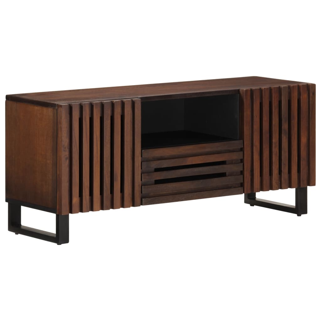 Vetonek Mueble de TV madera maciza mango marrón 100x34x46 cm