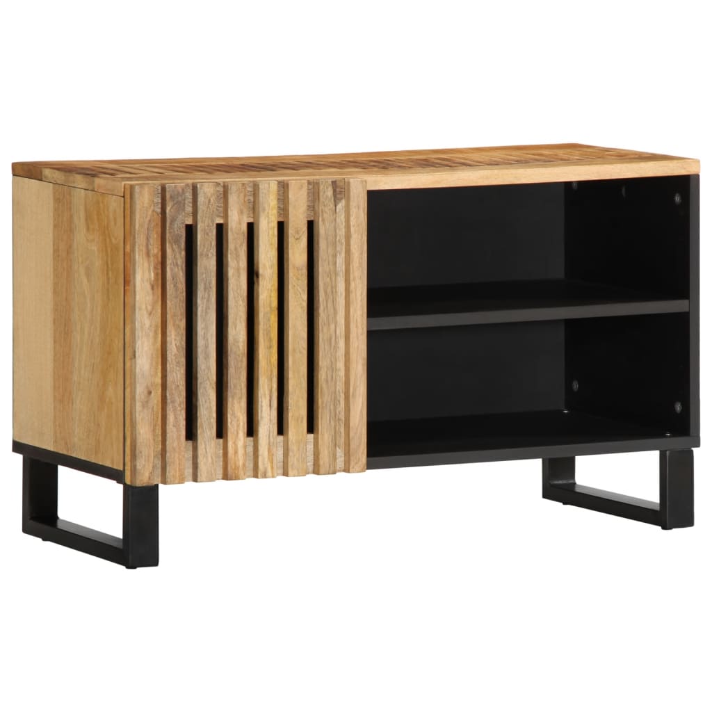 Vetonek Mueble de TV madera maciza de mango rugosa 80x34x46 cm