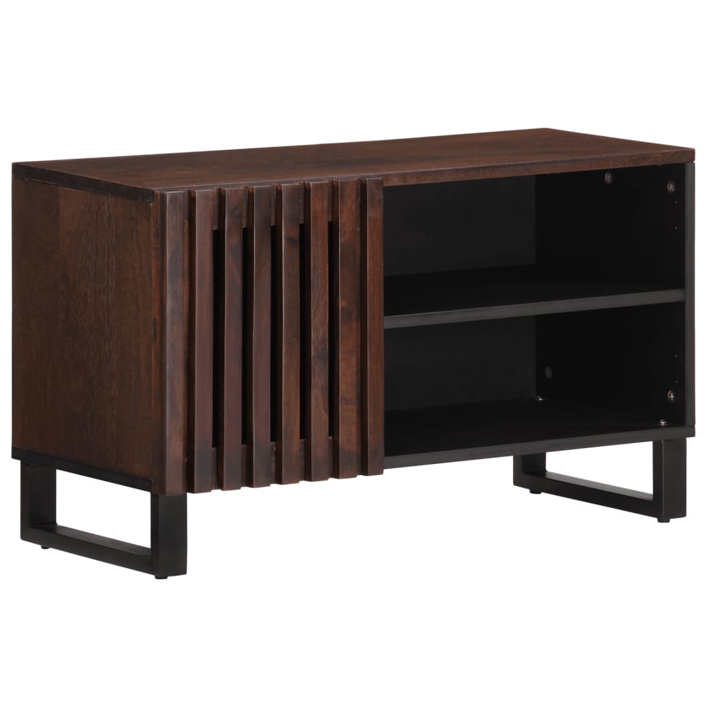 Vetonek Mueble de TV madera maciza mango marrón 80x34x46 cm