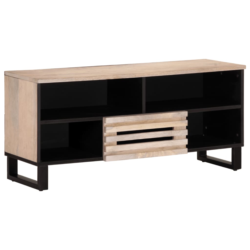 Vetonek Mueble de TV madera maciza de mango 100x34x46 cm