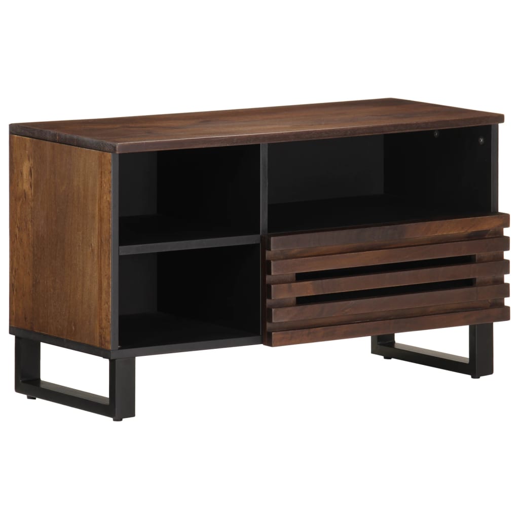 Vetonek Mueble de TV madera maciza mango marrón 80x34x46 cm