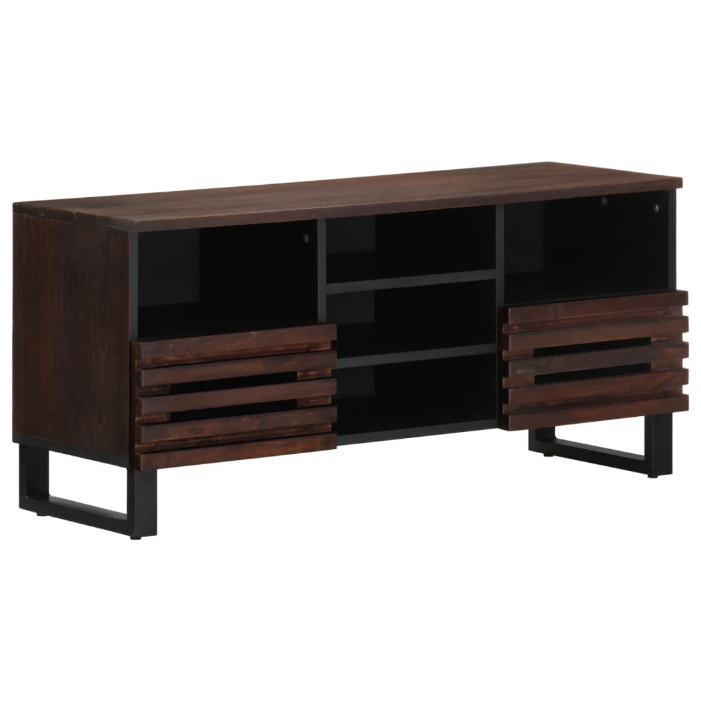 Vetonek Mueble de TV madera maciza mango marrón 100x34x46 cm