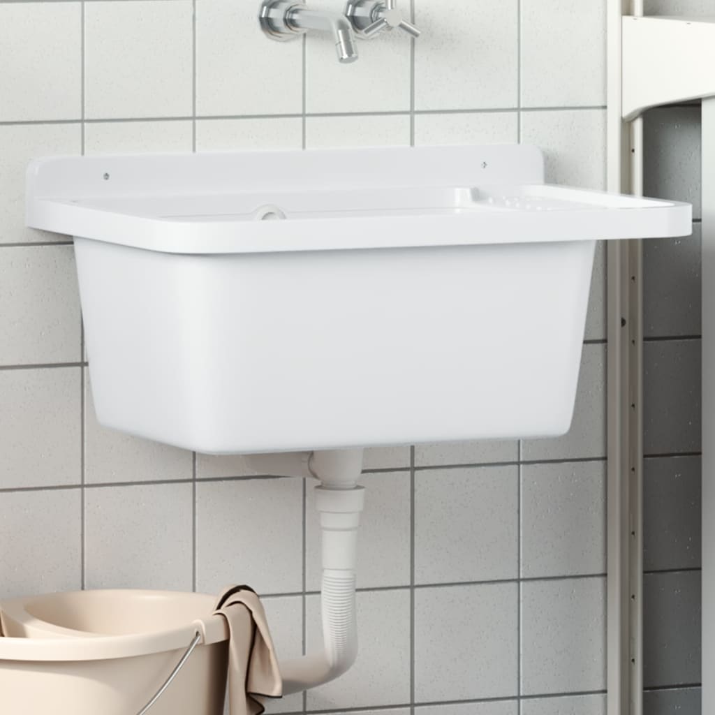 Vetonek Fregadero utilitario de pared resina blanco 60x40x28 cm