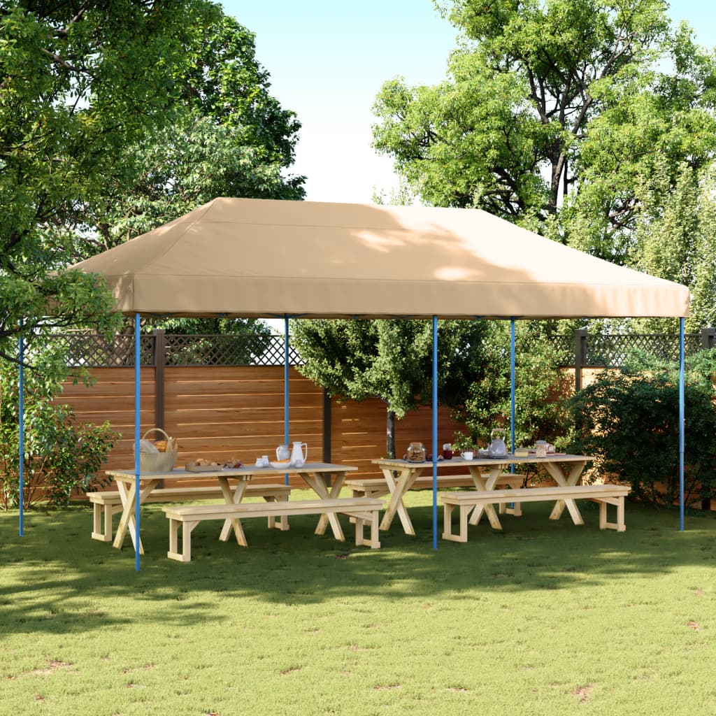 Tienda de fiesta plegable Pop-Up beige 580x292x315 cm