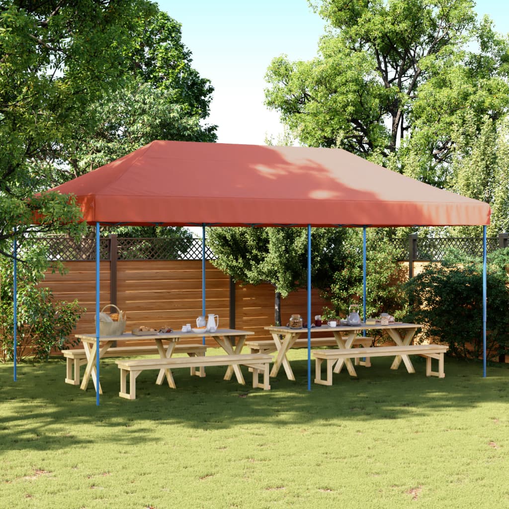 Tienda de fiesta plegable Pop-Up terracota 580x292x315 cm