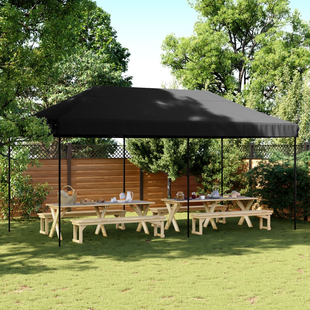 Tienda de fiesta plegable Pop-Up negra 580x292x315 cm