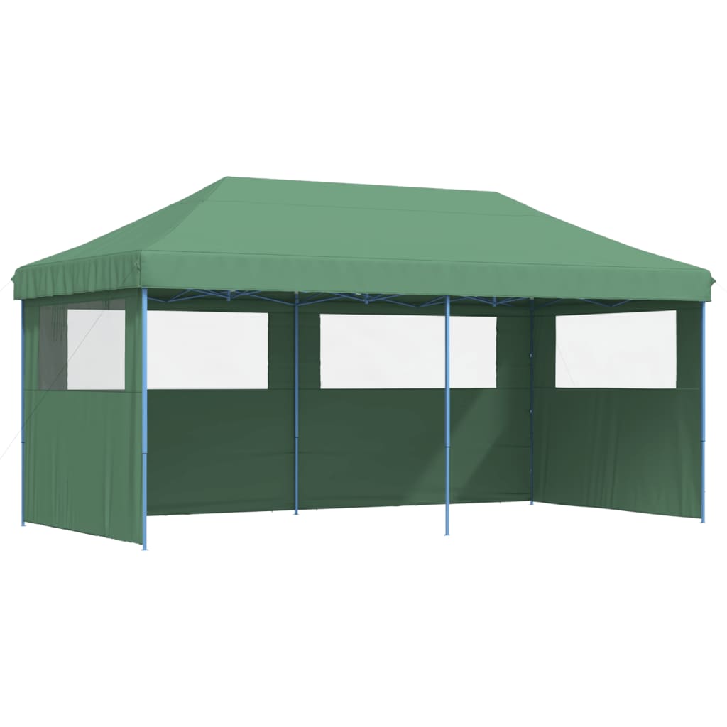 Tienda de fiesta plegable Pop-Up con 3 paredes laterales verde