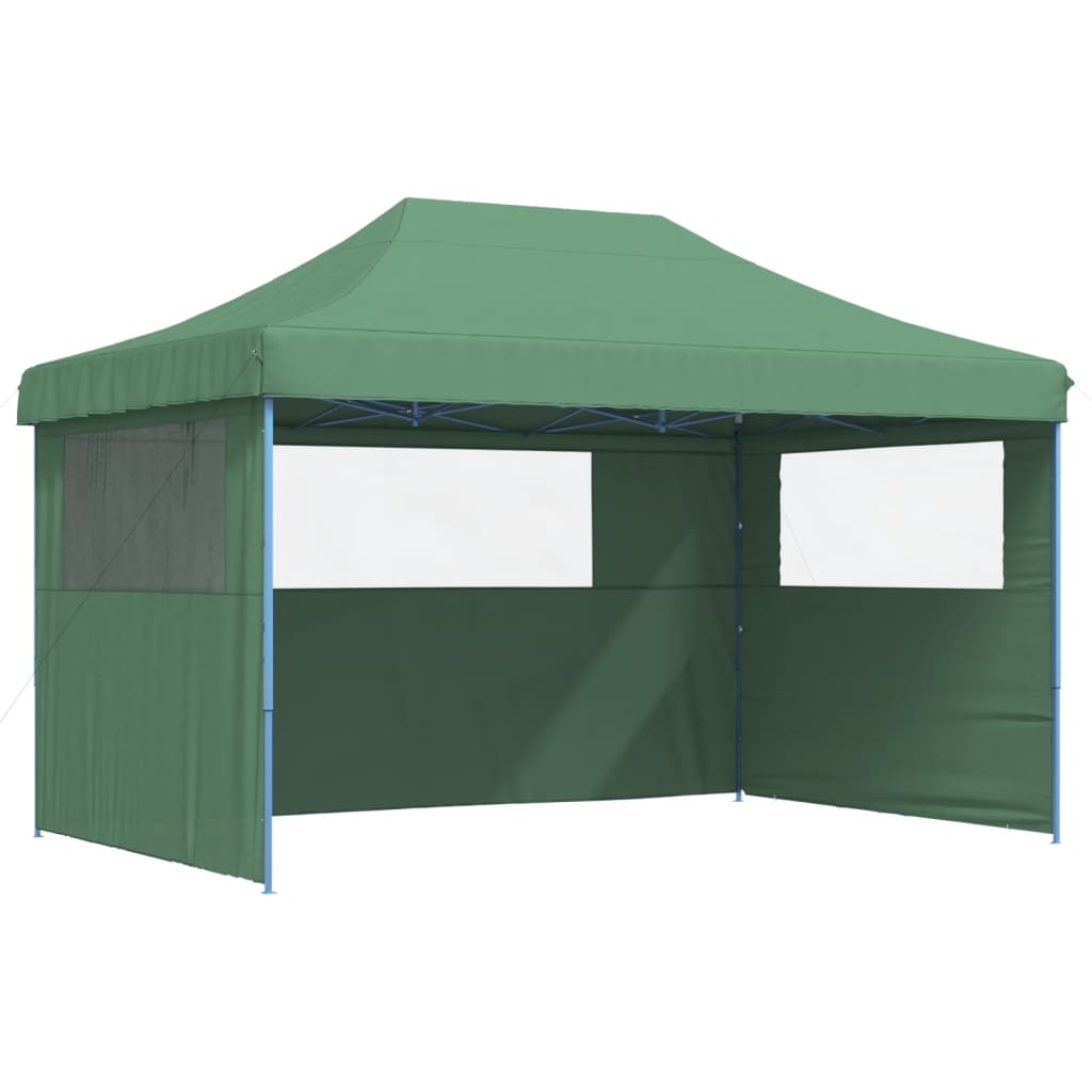 Tienda de fiesta plegable Pop-Up con 3 paredes laterales verde