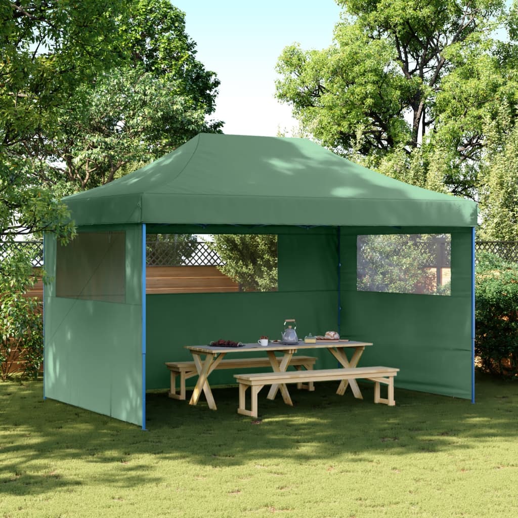 Vetonek Tienda de fiesta plegable Pop-Up con 3 paredes laterales verde