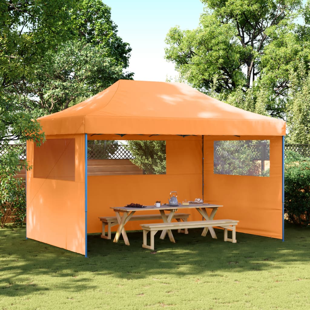 Vetonek Tienda de fiesta plegable Pop-Up 3 paredes laterales naranja