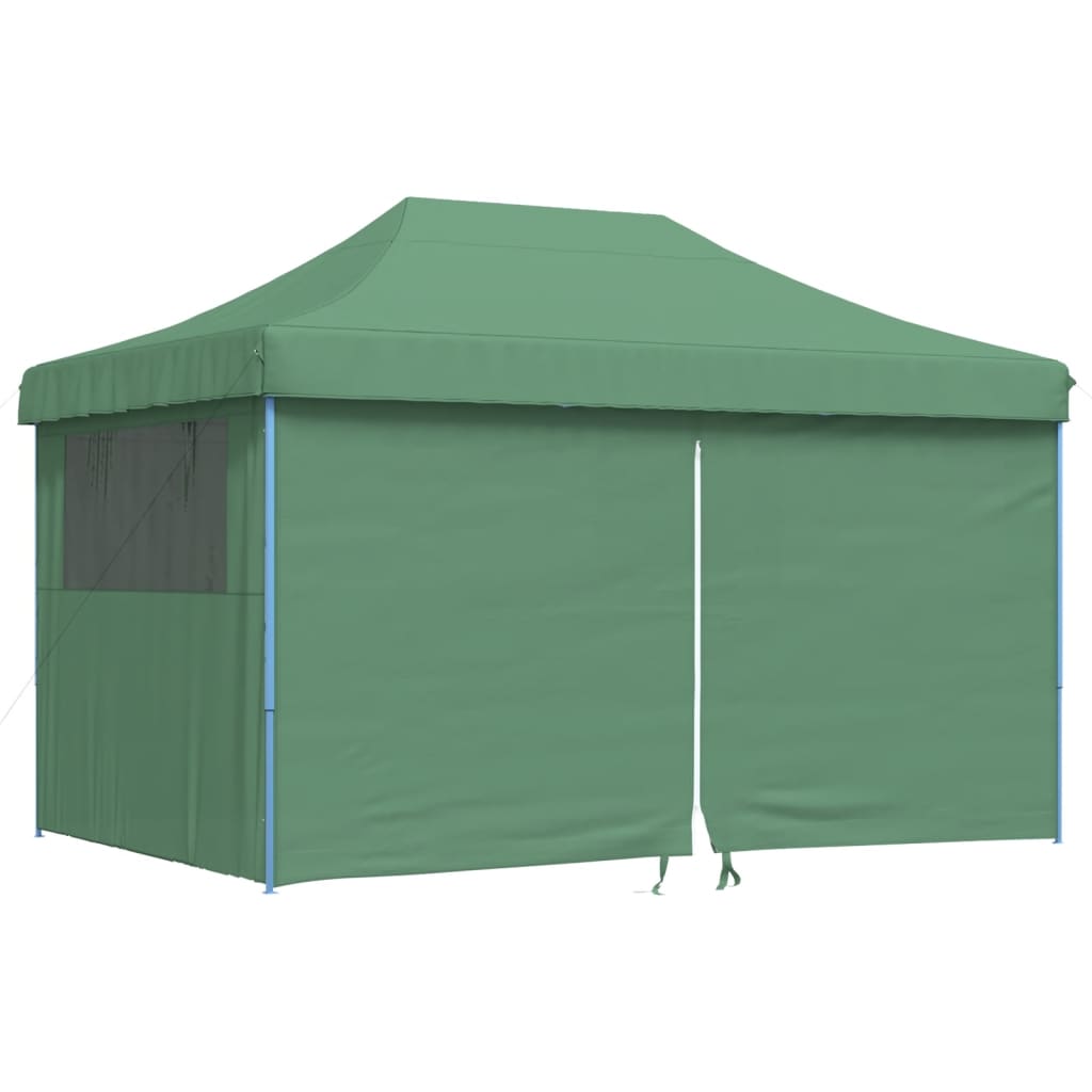 Tienda de fiesta plegable Pop-Up con 4 paredes laterales verde