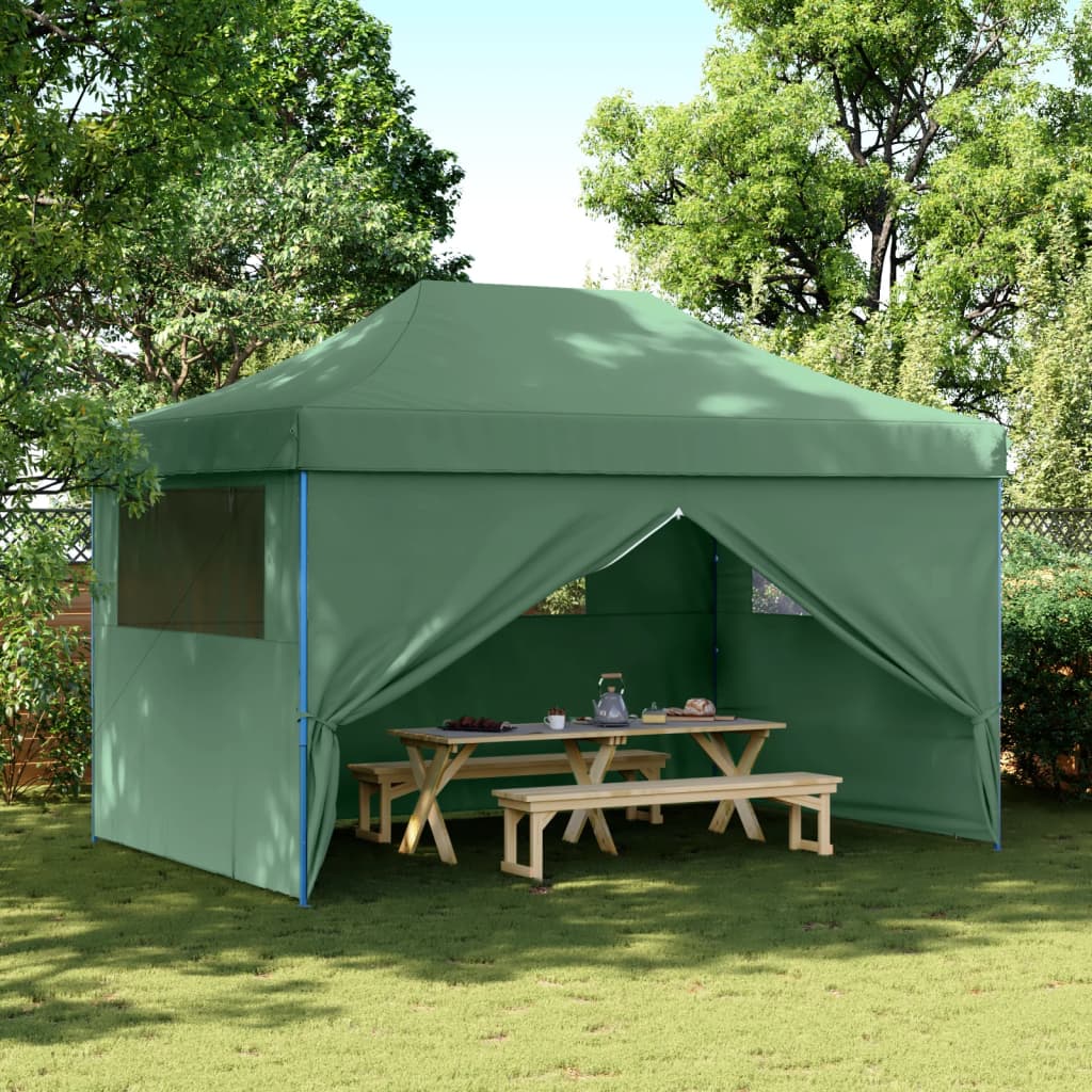 Vetonek Tienda de fiesta plegable Pop-Up con 4 paredes laterales verde