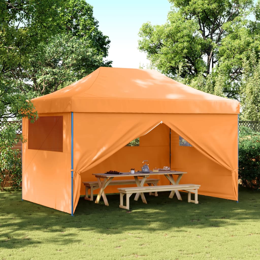 Vetonek Tienda de fiesta plegable Pop-Up 4 paredes laterales naranja