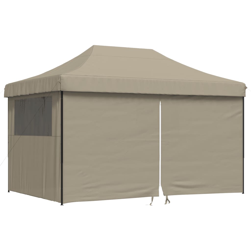 Tienda de fiesta plegable Pop-Up con 4 paredes laterales taupe