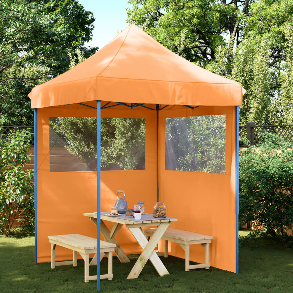 Vetonek Tienda de fiesta plegable Pop-Up 2 paredes laterales naranja