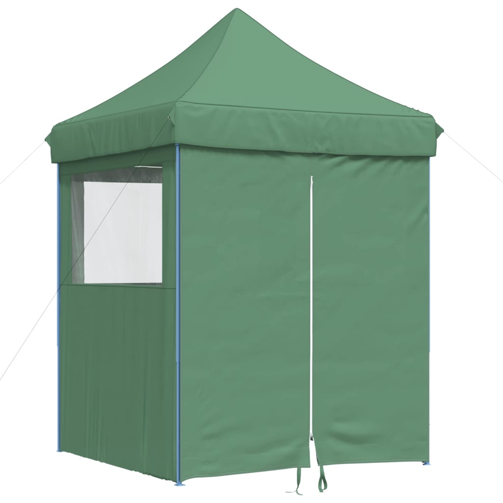 Tienda de fiesta plegable Pop-Up con 4 paredes laterales verde