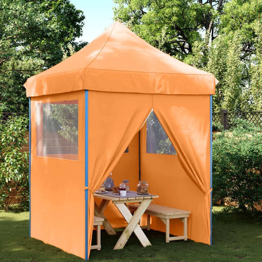 Vetonek Tienda de fiesta plegable Pop-Up 4 paredes laterales naranja