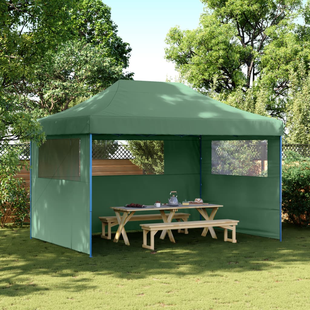 Vetonek Tienda de fiesta plegable Pop-Up con 3 paredes laterales verde