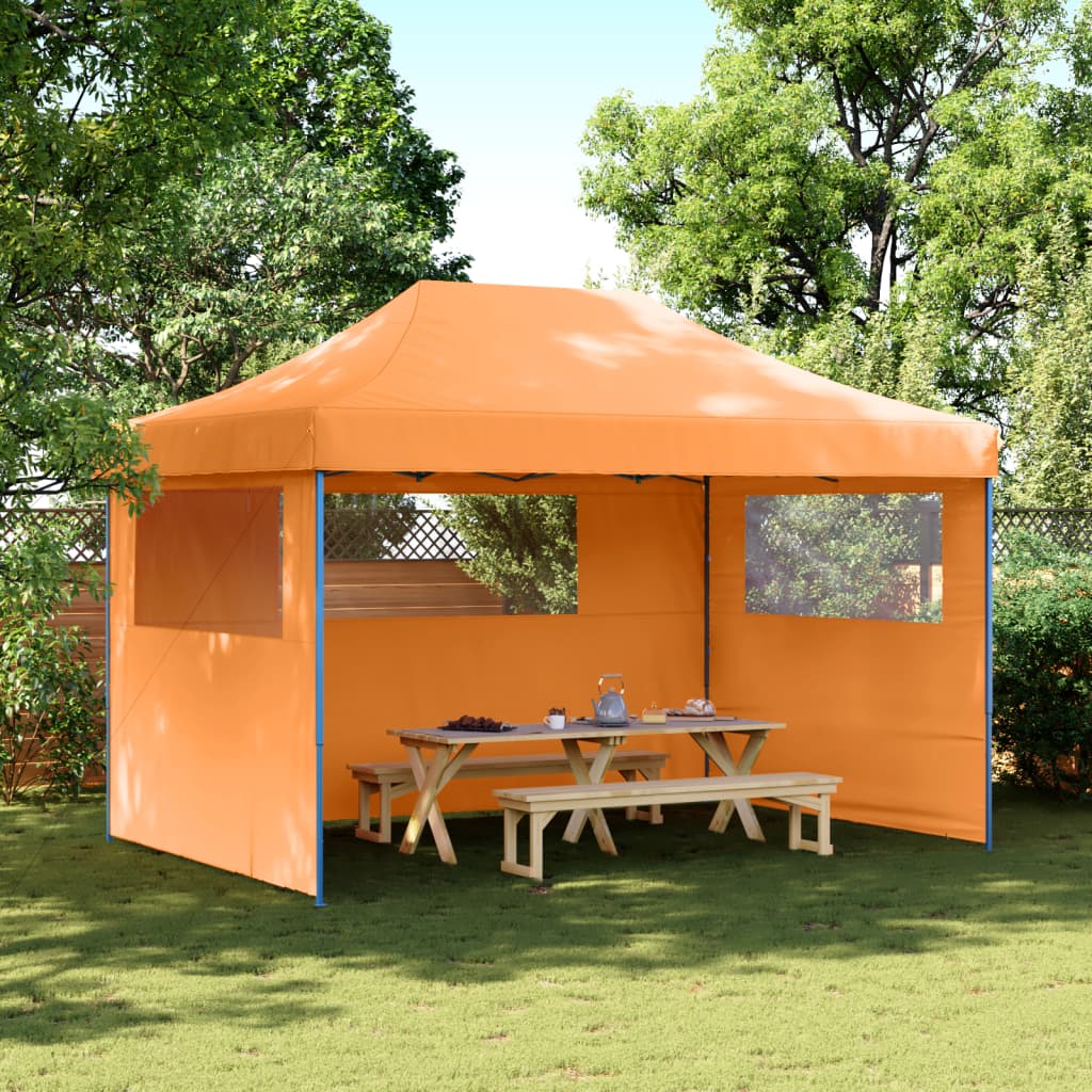 Vetonek Tienda de fiesta plegable Pop-Up 3 paredes laterales naranja