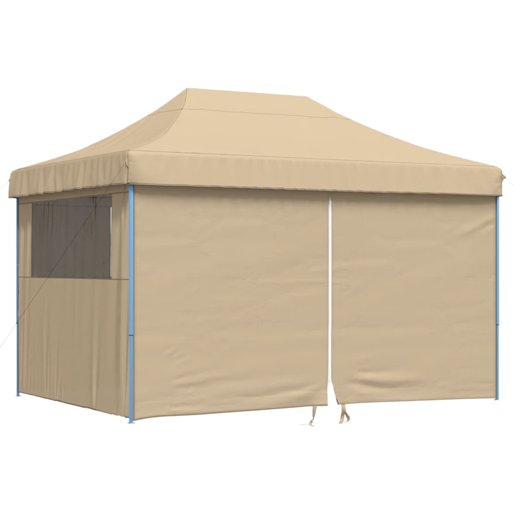 Tienda de fiesta plegable Pop-Up con 4 paredes laterales beige