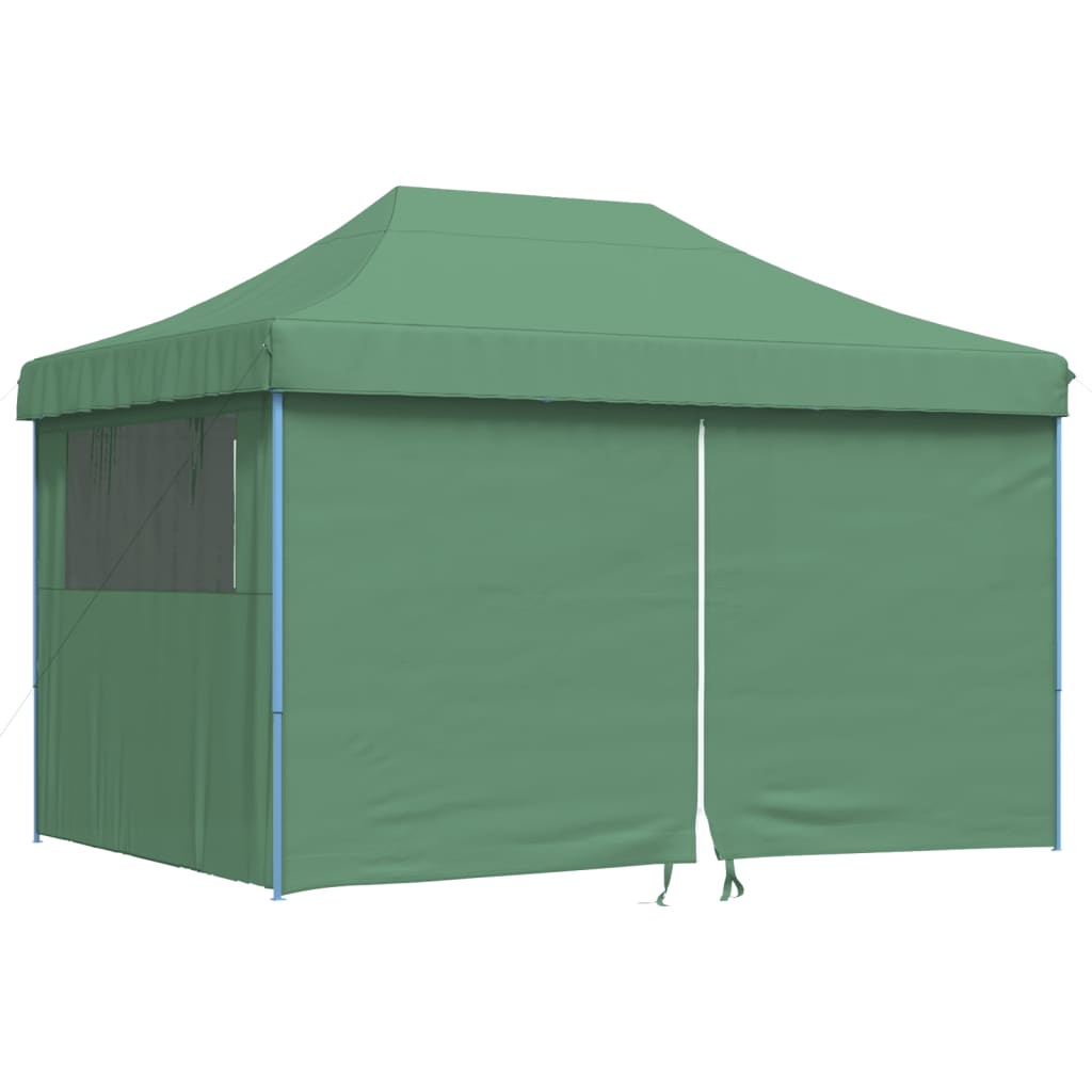 Tienda de fiesta plegable Pop-Up con 4 paredes laterales verde