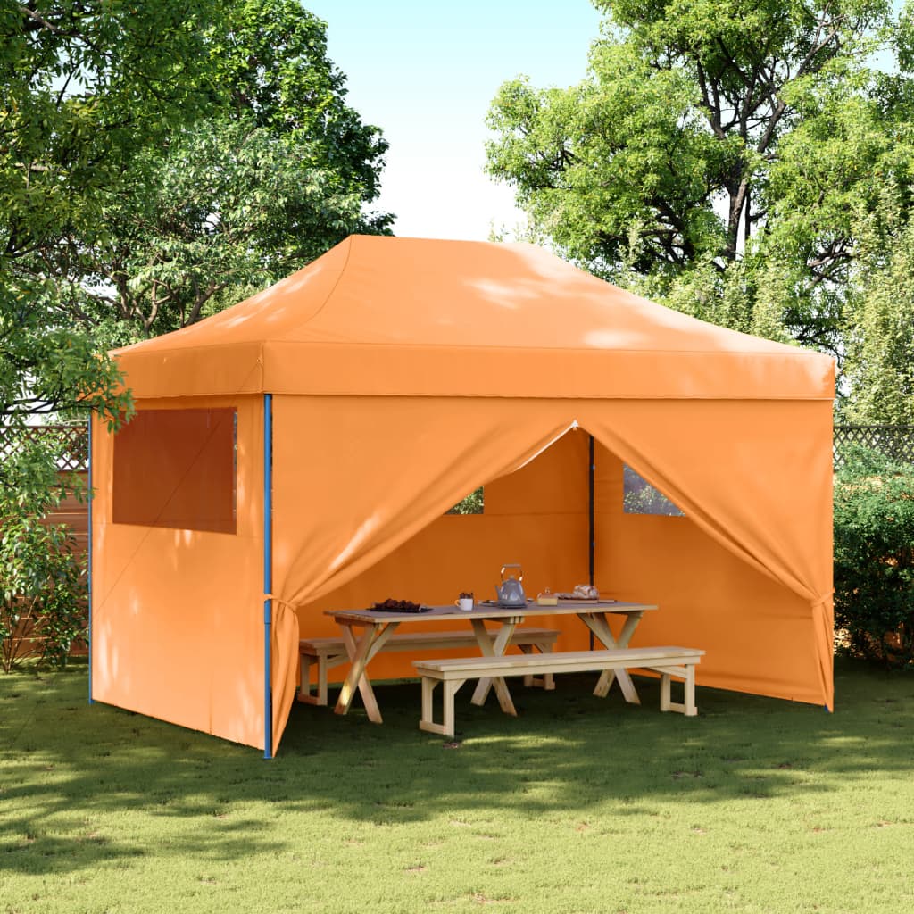 Vetonek Tienda de fiesta plegable Pop-Up 4 paredes laterales naranja