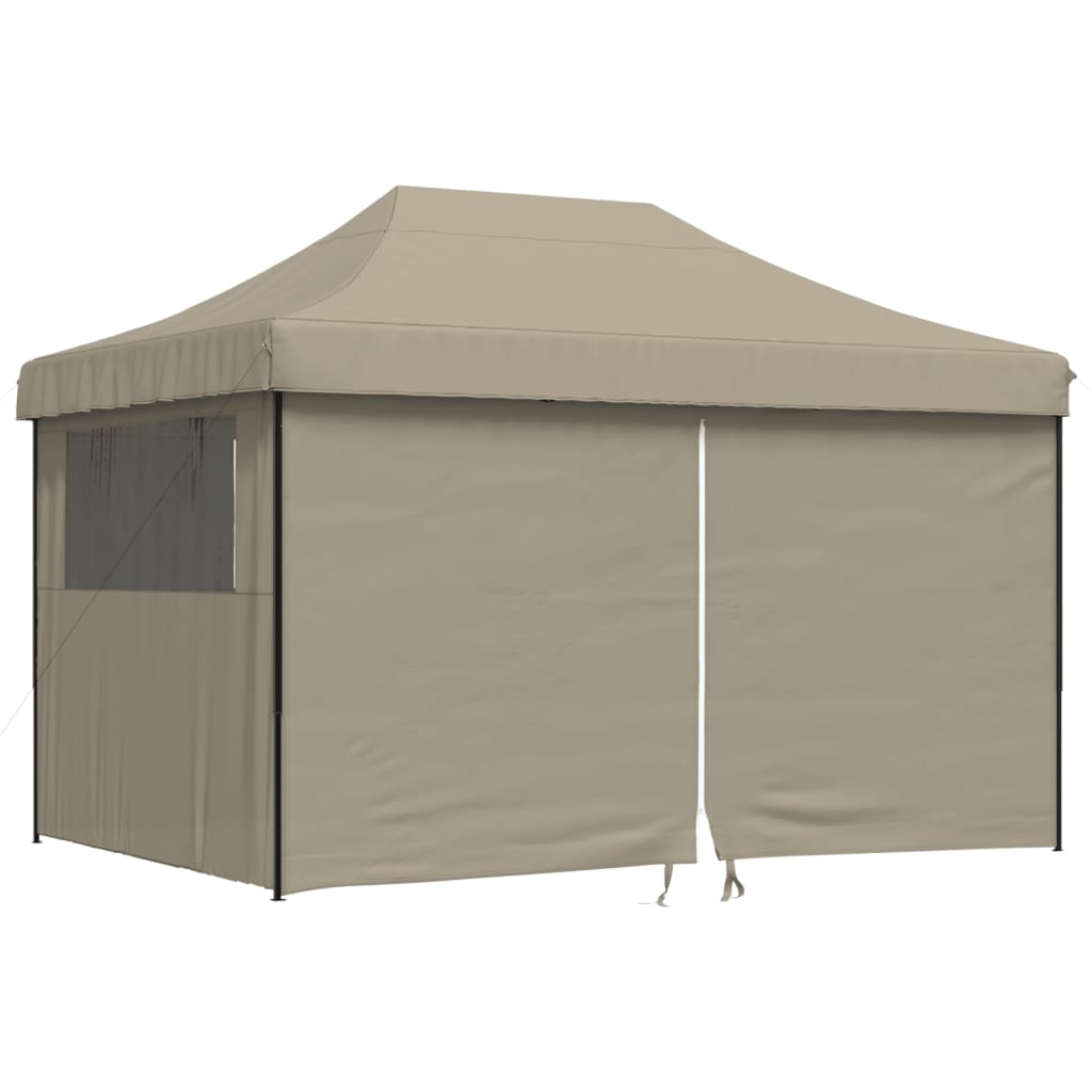 Tienda de fiesta plegable Pop-Up con 4 paredes laterales taupe