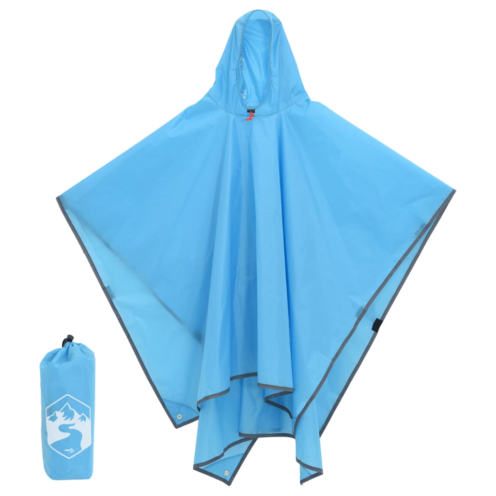 Vetonek Poncho de lluvia con capucha diseño 2 en 1 azul 223x145 cm