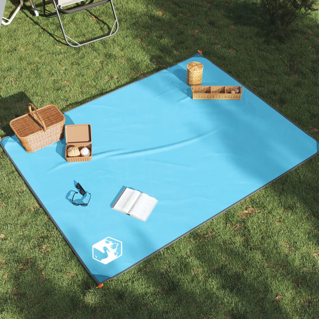 Vetonek Manta de picnic con piquetas azul 205x155 cm