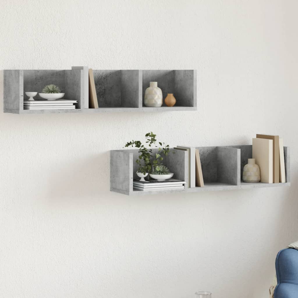 Muebles de pared 2 uds madera de ingeniería gris hormigón