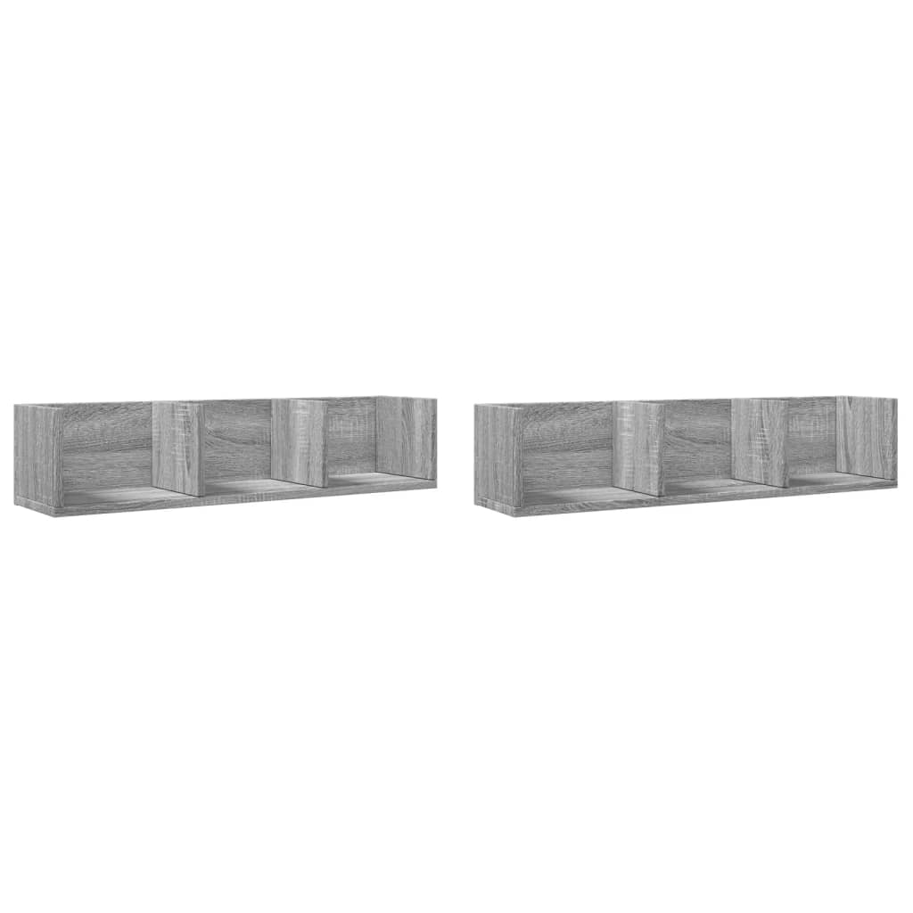 Muebles pared 2 uds madera sintetizada Nexus gris Sonoma 75x18x16,5 cm - Vetonek