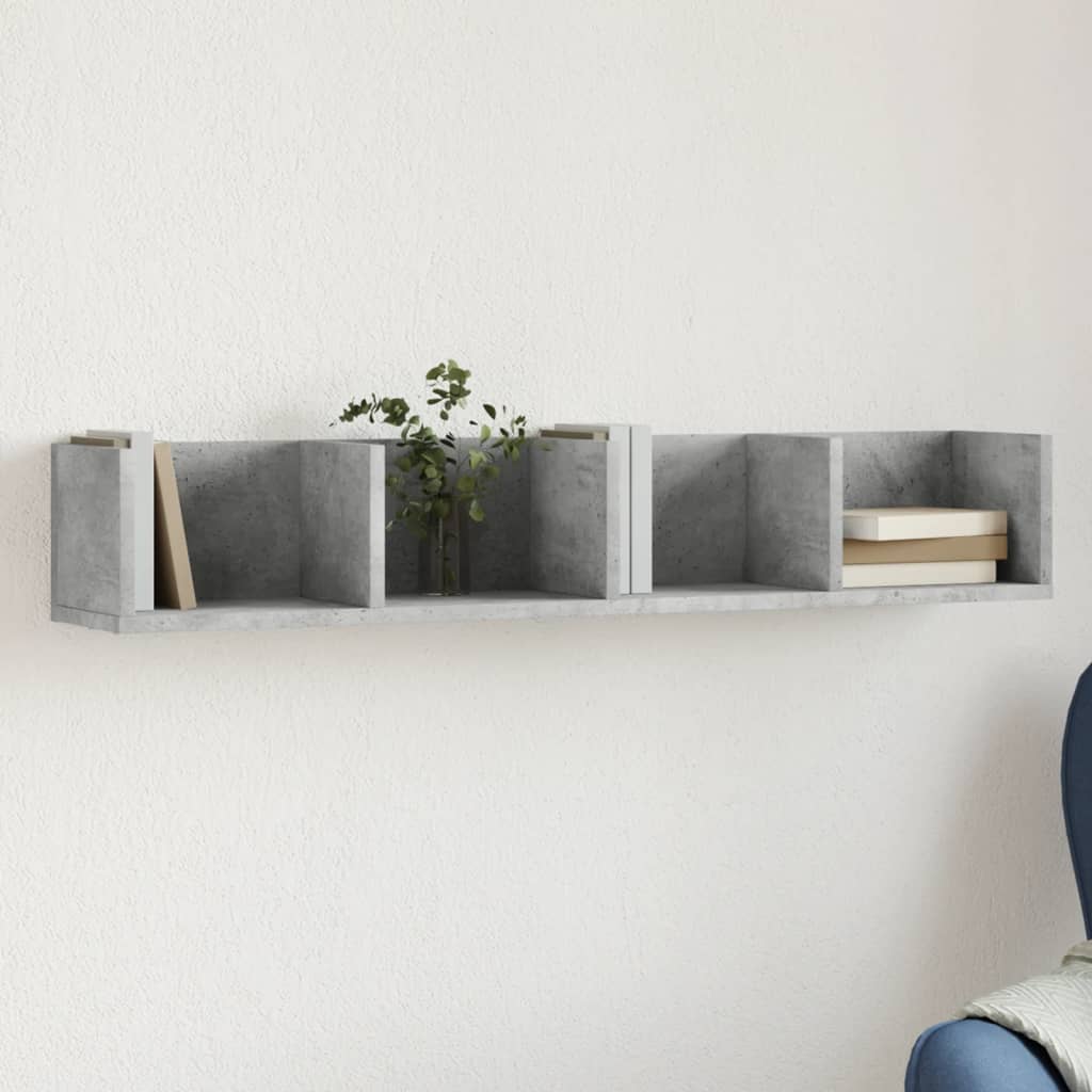 Vetonek Mueble de pared madera ingeniería gris hormigón 99x18x16,5 cm