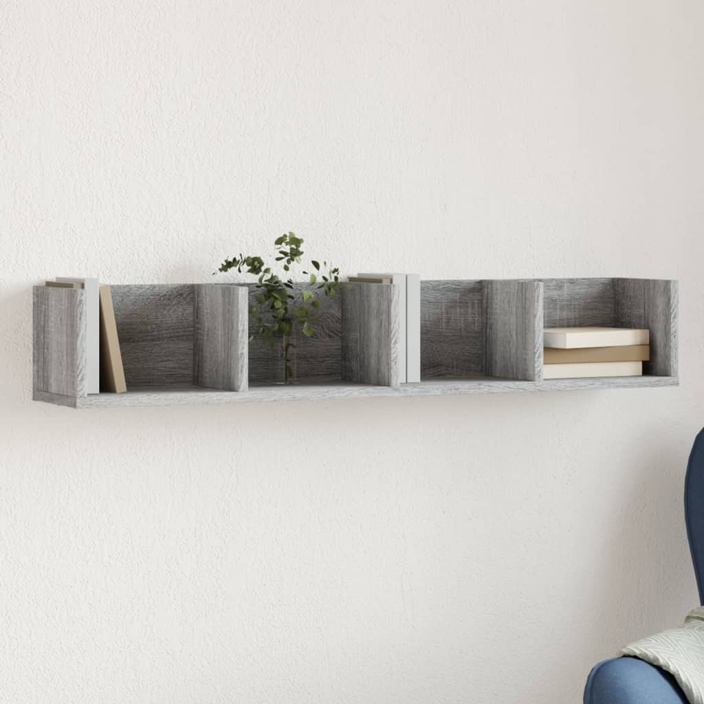 Vetonek Mueble de pared madera de ingeniería gris Sonoma 99x18x16,5 cm