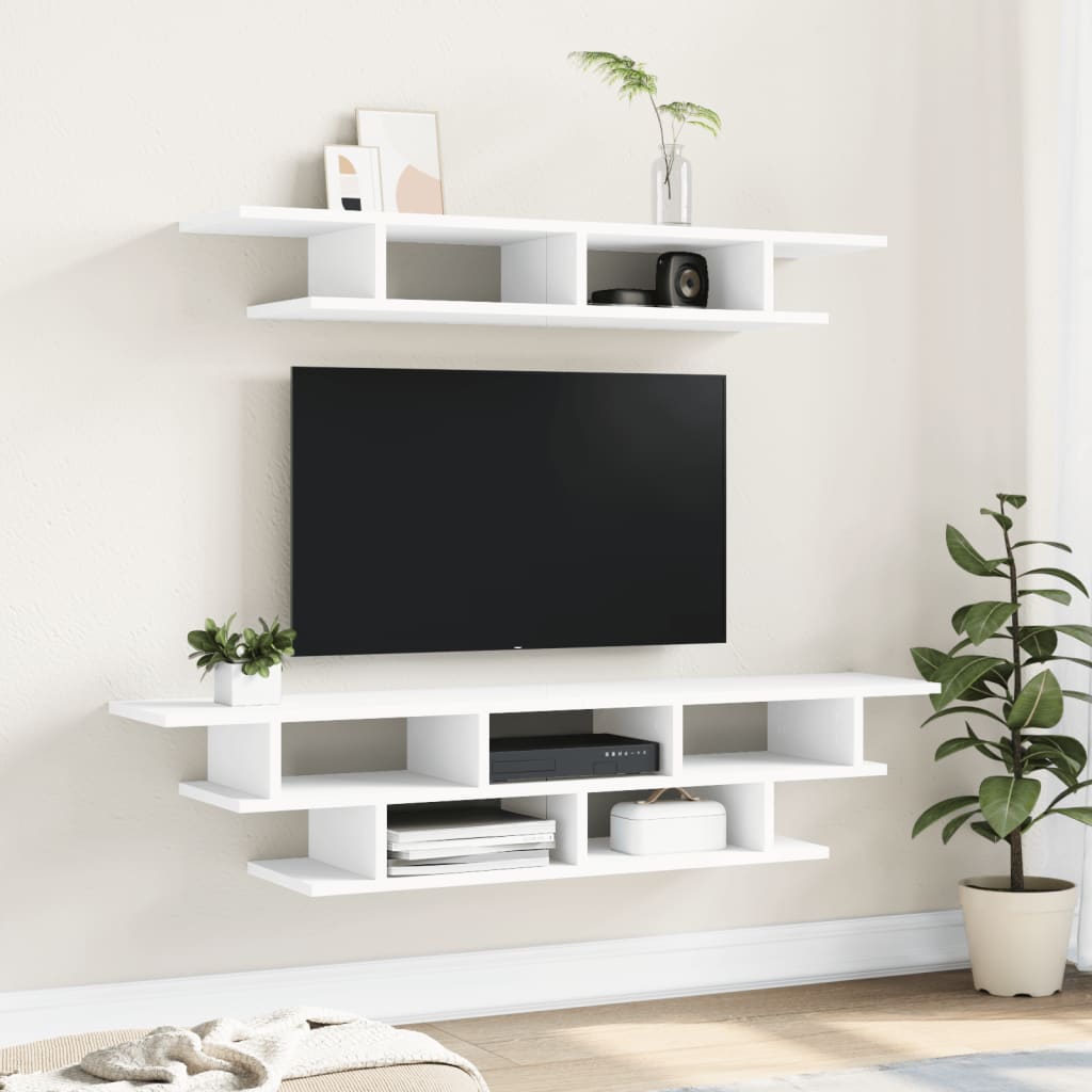 Wall TV Furniture White Engineering Wood