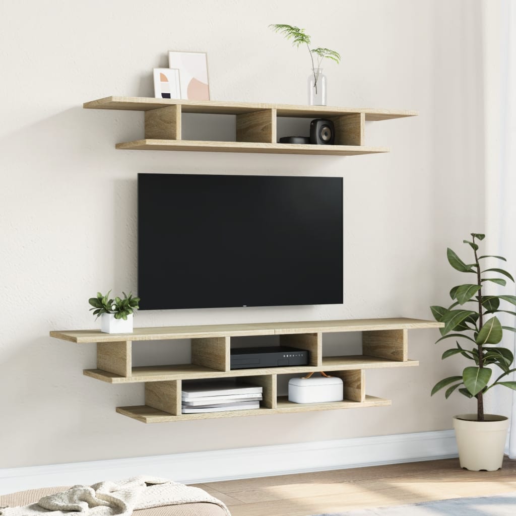 Wall TV Furniture Engineering Wood Roble Sonoma