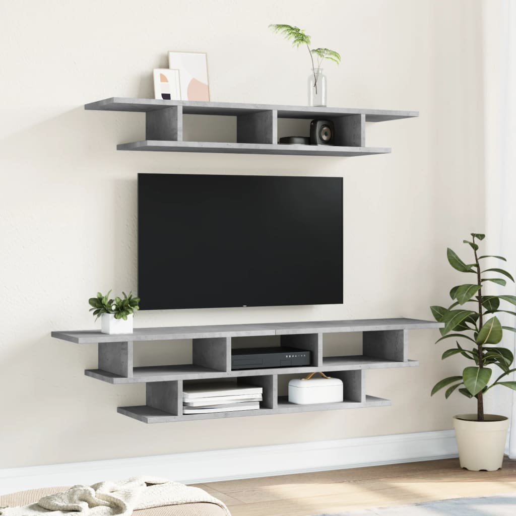 Muebles de TV de pared madera sintetizada Nexus gris hormigón