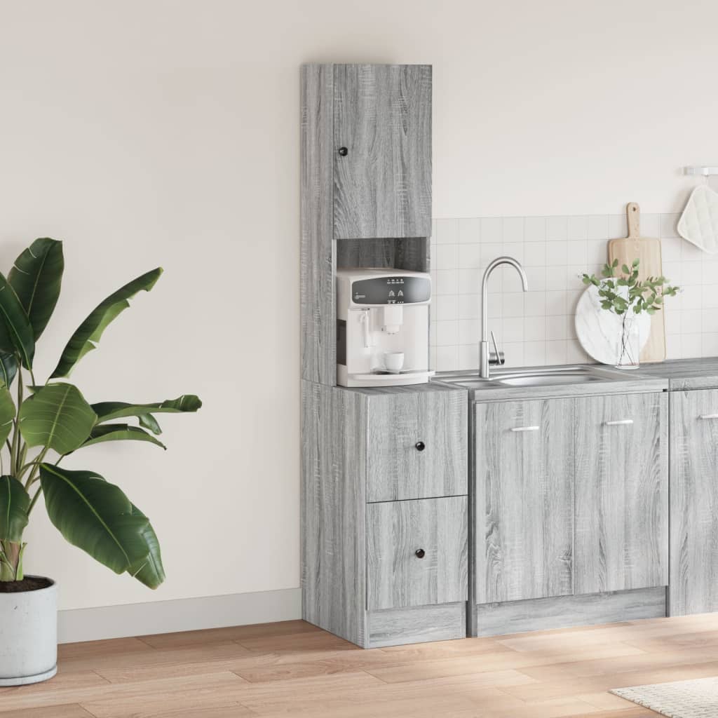 Sonoma 35x50x180 cm Gray Engineering Wood Kitchen furniture