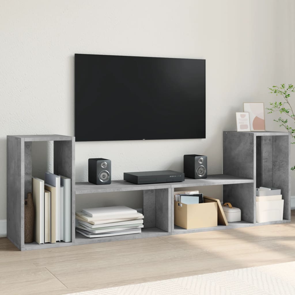 Vetonek Muebles de TV 2 uds madera ingeniería gris hormigón 75x30x50 cm