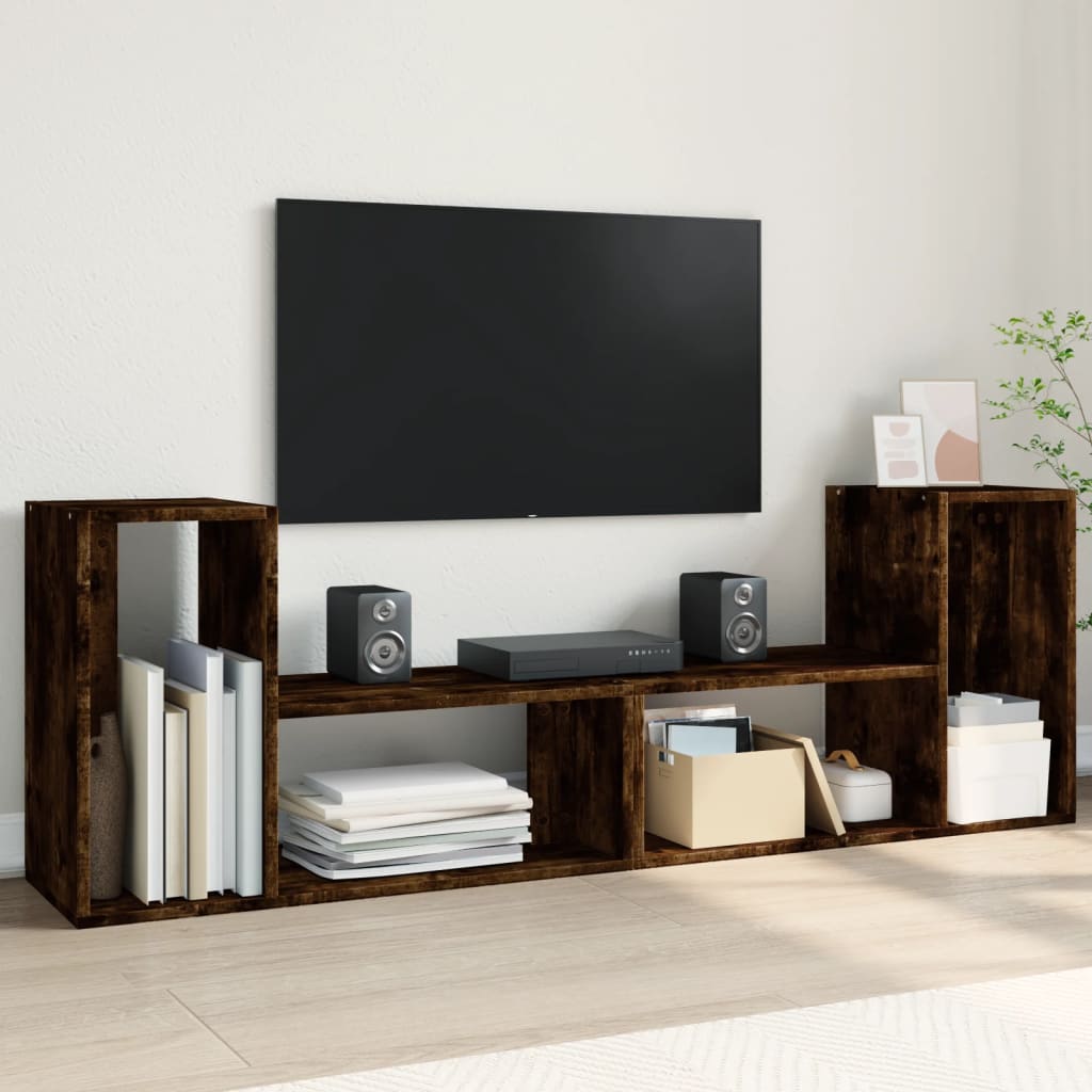 Vetonek Muebles de TV 2 uds madera ingeniería roble ahumado 75x30x50 cm