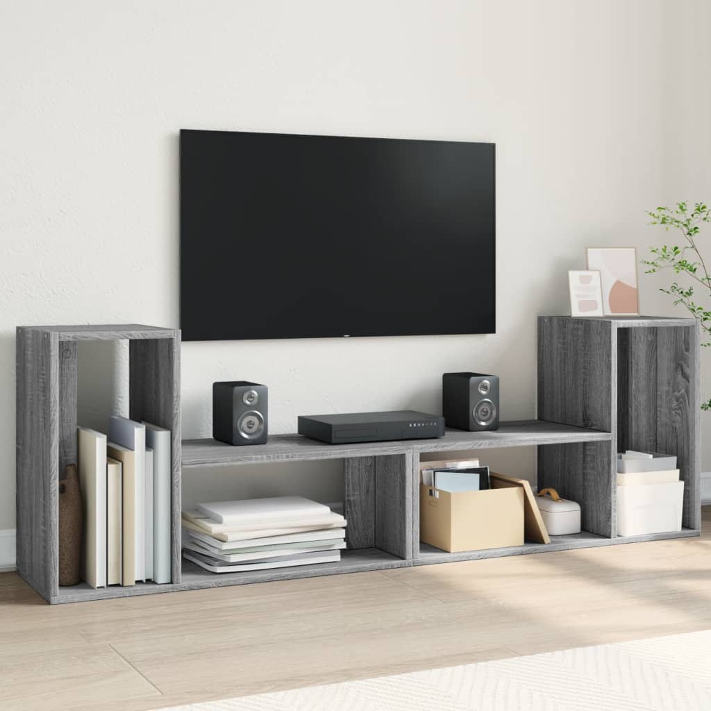 Vetonek Muebles de TV 2 uds madera ingeniería gris Sonoma 75x30x50 cm