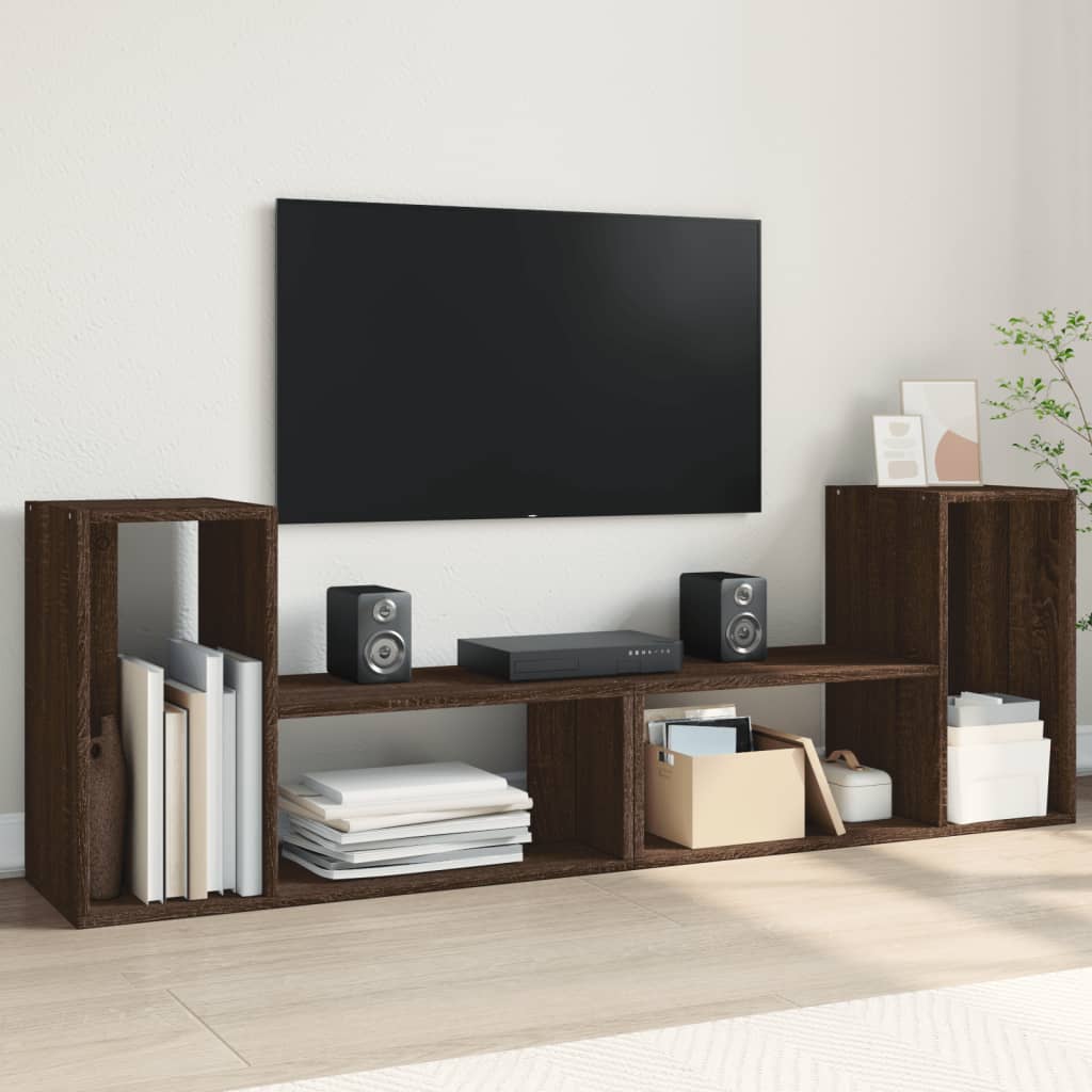 Vetonek Muebles de TV 2 uds madera ingeniería roble marrón 75x30x50 cm